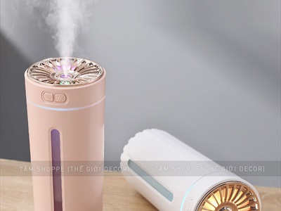 Máy phun sương tạo ẩm cốc ánh kim để xe ô tô bàn làm việc [Cáp USB - Tặng thêm đầu lọc] MAYTAOAM-02