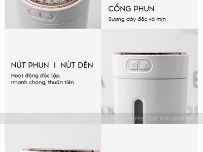Máy phun sương tạo ẩm cốc ánh kim để xe ô tô bàn làm việc [Cáp USB - Tặng thêm đầu lọc] MAYTAOAM-02