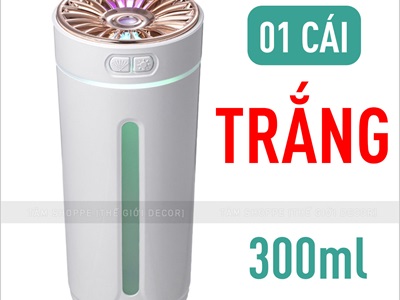 Máy phun sương tạo ẩm cốc ánh kim để xe ô tô bàn làm việc [Cáp USB - Tặng thêm đầu lọc] MAYTAOAM-02