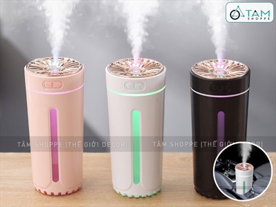 Máy phun sương tạo ẩm cốc ánh kim để xe ô tô bàn làm việc [Cáp USB - Tặng thêm đầu lọc] MAYTAOAM-02