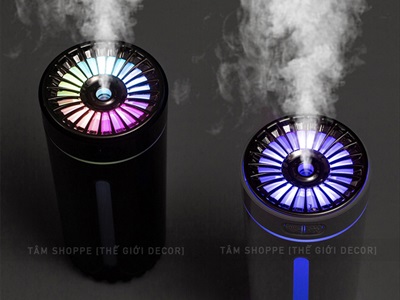 Máy phun sương tạo ẩm cốc ánh kim để xe ô tô bàn làm việc [Cáp USB - Tặng thêm đầu lọc] MAYTAOAM-02