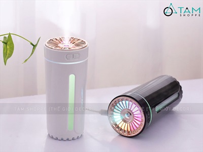 Máy phun sương tạo ẩm cốc ánh kim để xe ô tô bàn làm việc [Cáp USB - Tặng thêm đầu lọc] MAYTAOAM-02