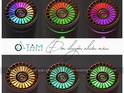 Máy phun sương tạo ẩm cốc ánh kim để xe ô tô bàn làm việc [Cáp USB - Tặng thêm đầu lọc] MAYTAOAM-02