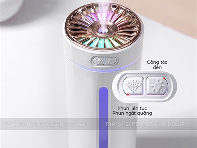 Máy phun sương tạo ẩm cốc ánh kim để xe ô tô bàn làm việc [Cáp USB - Tặng thêm đầu lọc] MAYTAOAM-02