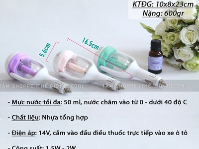 Máy phun sương tạo ẩm đầu điếu thuốc dành cho ô tô MPSTA-01