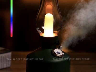 Máy phun sương tạo ẩm đèn dầu [Cáp USB - Sạc pin - Tặng thêm đầu lọc] MAYTAOAM-01