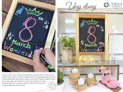 Hộp 8 bút dạ quang viết bảng Led, bảng đen menu, mặt kính [Nét chữ 6mm - Dễ chùi] BUTVIET-01