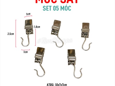 Set 05 kẹp móc sắt treo tranh vải rèm cửa tiện lợi DDTI-KEP-01