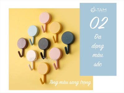 Set 03 móc dán tường Hàn Quốc chịu lực 2kg MOCDAN-01
