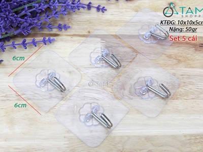 Set 05 móc dán tường chịu lực 20kg (chuẩn xịn) MOCDAN-02