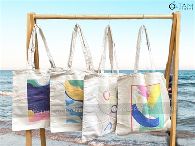Túi tote vải canvas chủ đề bảo vệ môi trường [Đeo vai - Dày đẹp] TUIVAI-02