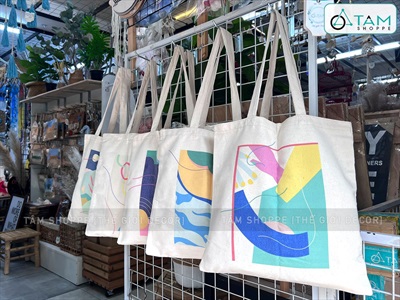 Túi tote vải canvas chủ đề bảo vệ môi trường [Đeo vai - Dày đẹp] TUIVAI-02
