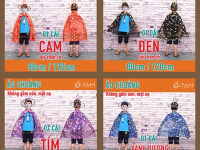 Áo choàng phù thuỷ in hoạ tiết ánh kim nhiều màu [Mềm mịn - Size 80/120cm] AOCHOANG-03