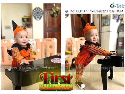 Bộ đồ hóa trang người dơi cam đen cho bé [Vải xịn - 85/90cm] BOHOATRANG-16