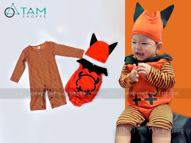 Bộ đồ hóa trang người dơi cam đen cho bé [Vải xịn - 85/90cm] BOHOATRANG-16