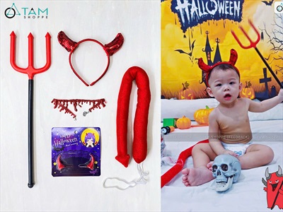 Bộ đồ hóa trang tiểu yêu tinh cho bé [Nhiều món - dưới 6 tuổi] SPKHT-HLW-01