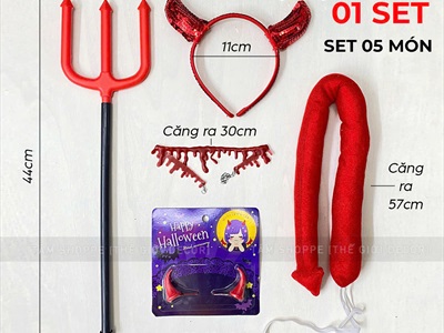 Bộ đồ hóa trang tiểu yêu tinh cho bé [Nhiều món - dưới 6 tuổi] SPKHT-HLW-01