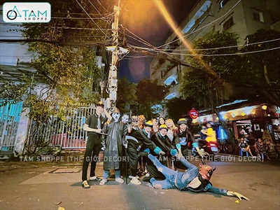 Bộ đồ hóa trang Cương thi trẻ em - người lớn BOHOATRANG-10