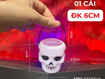 Giỏ xin kẹo Halloween đầu lâu nhí 6cm [Nhỏ nhắn - Làm phụ kiện] XINKEO-04