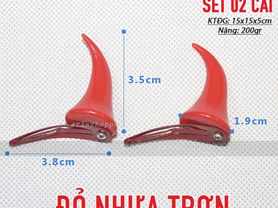 Set 02 kẹp tóc sừng quỷ cute [Nhiều màu - Dễ thương] KEPTOC-HLW-01