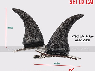 Set 02 kẹp tóc sừng quỷ cute [Nhiều màu - Dễ thương] KEPTOC-HLW-01