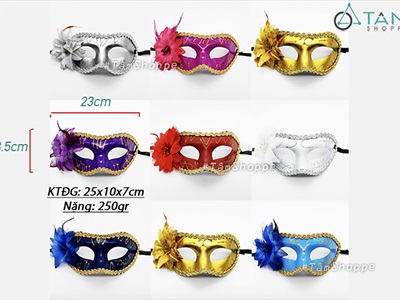 Mặt nạ nửa mặt bông to vệt kim tuyến [Nửa mặt trên - nhiều màu] MATNA-112