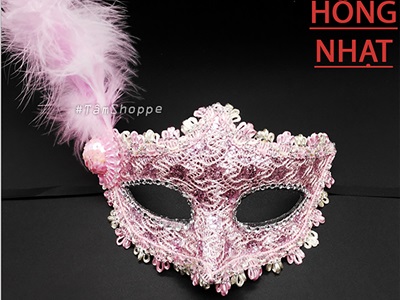 Mặt nạ nửa mặt lông vũ một bên nón nhỏ [Nửa mặt trên - nhiều màu] MATNA-121