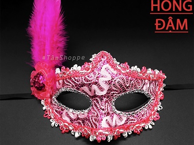 Mặt nạ nửa mặt lông vũ một bên nón nhỏ [Nửa mặt trên - nhiều màu] MATNA-121