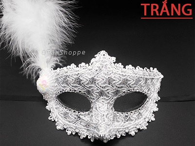 Mặt nạ nửa mặt lông vũ một bên nón nhỏ [Nửa mặt trên - nhiều màu] MATNA-121