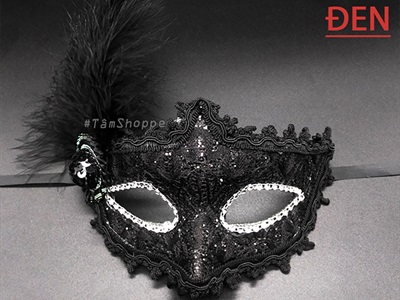 Mặt nạ nửa mặt lông vũ một bên nón nhỏ [Nửa mặt trên - nhiều màu] MATNA-121