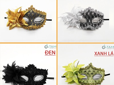 Mặt nạ nửa mặt bông to lót ren [Nửa mặt trên - Nhiều màu] MATNA-109