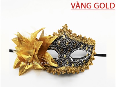 Mặt nạ dạ hội nửa mặt bông to lót ren [Nửa mặt trên - Nhiều màu] MATNA-109