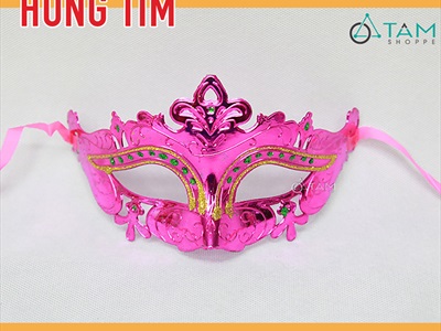 Mặt nạ nửa mặt chóp vương miện mắt đính đá [Nửa mặt trên - nhiều màu] MATNA-114