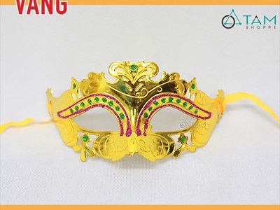 Mặt nạ nửa mặt chóp vương miện mắt đính đá [Nửa mặt trên - nhiều màu] MATNA-114