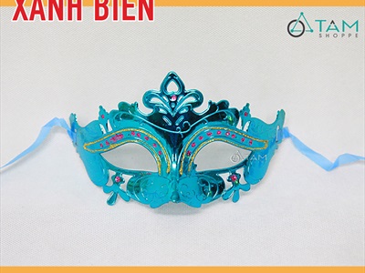 Mặt nạ nửa mặt chóp vương miện mắt đính đá [Nửa mặt trên - nhiều màu] MATNA-114