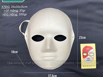 Mặt nạ giấy trắng tự tô màu full mặt cơ bản [Full mặt - DIY] MATNA-123