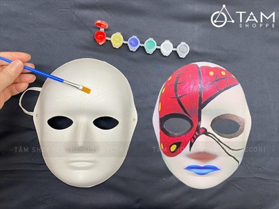 Mặt nạ giấy trắng tự tô màu full mặt cơ bản [Full mặt - DIY] MATNA-123