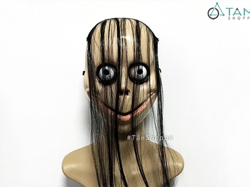 Mặt nạ Momo tóc dài [Bằng nhựa - Kinh dị] MATNA-127