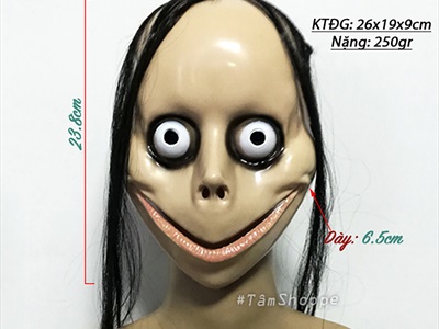 Mặt nạ Momo tóc dài [Bằng nhựa - Kinh dị] MATNA-127