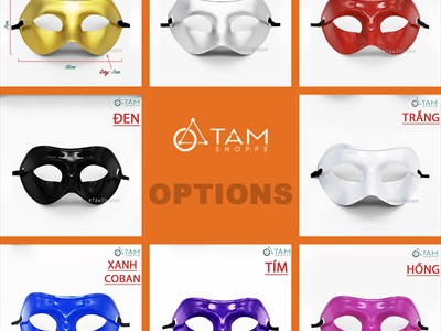 Mặt nạ nửa mặt đơn giản màu trơn tai bầu [Nửa mặt trên - nhiều màu] MATNA-116