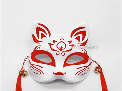 Mặt nạ nửa mặt mèo Nhật tua rua đỏ [Nửa mặt trên - Ngẫu nhiên kiểu] MATNA-132