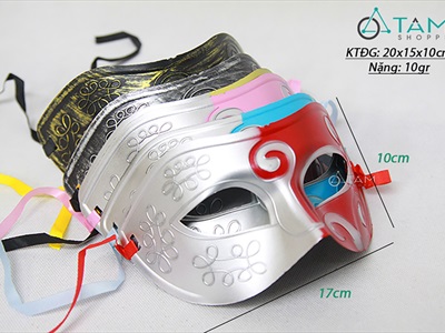 Mặt nạ nửa mặt hoạ tiết móc tai bầu [Nửa mặt trên - nhiều màu] MATNA-118