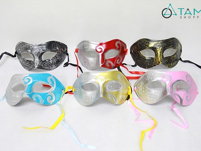 Mặt nạ nửa mặt hoạ tiết móc tai bầu [Nửa mặt trên - nhiều màu] MATNA-118