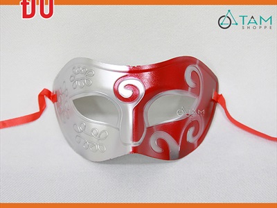 Mặt nạ nửa mặt hoạ tiết móc tai bầu [Nửa mặt trên - nhiều màu] MATNA-118