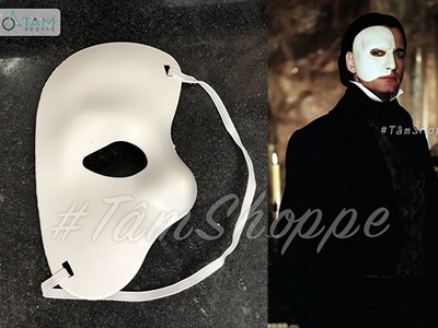 Mặt nạ lệch nửa mặt trắng The Phantom [Nửa mặt lệch phải - Nhựa] MATNA-130