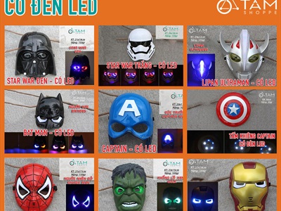 Mặt nạ siêu anh hùng nhựa cho bé [Nhiều kiểu - Led/ không led] MATNA-125