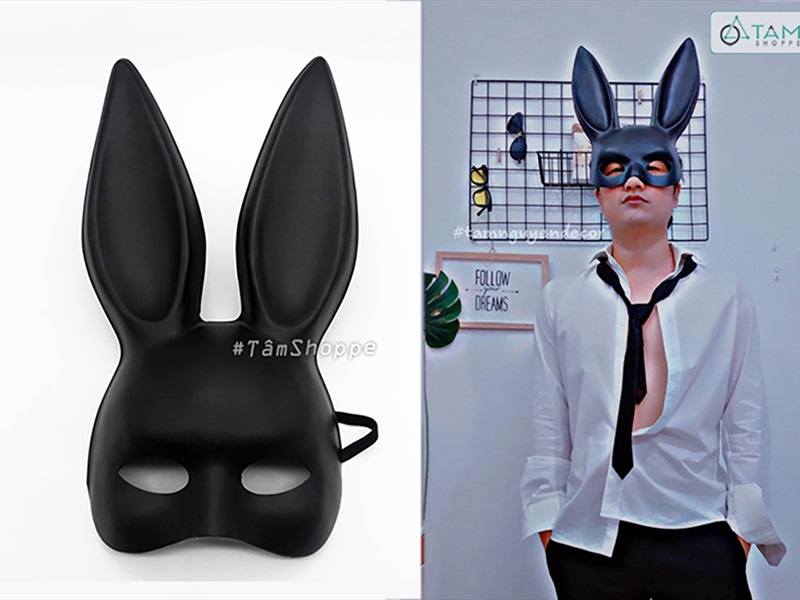 Mặt nạ thỏ Bunny tai dài hoá trang sexy [Nửa mặt trên - 2 màu] MATNA-129