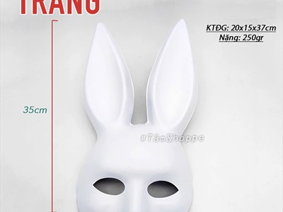 Mặt nạ thỏ Bunny tai dài hoá trang sexy [Nửa mặt trên - 2 màu] MATNA-129