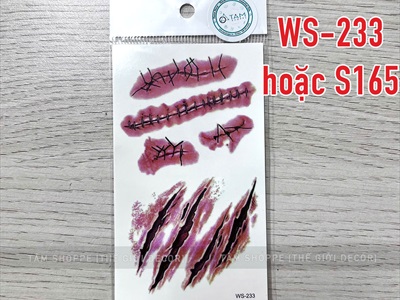 Miếng dán hình xăm giả sẹo, hoạ tiết hoá trang [Nhiều kiểu - Dễ dán] HINHXAM-01