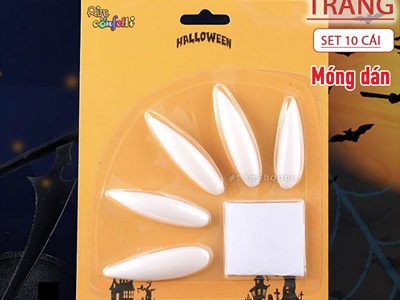 Set 10 móng tay nhọn hoá trang yêu tinh, ma quỷ [Kiểu dán/ chụp - Đủ màu] MONGTAY-01